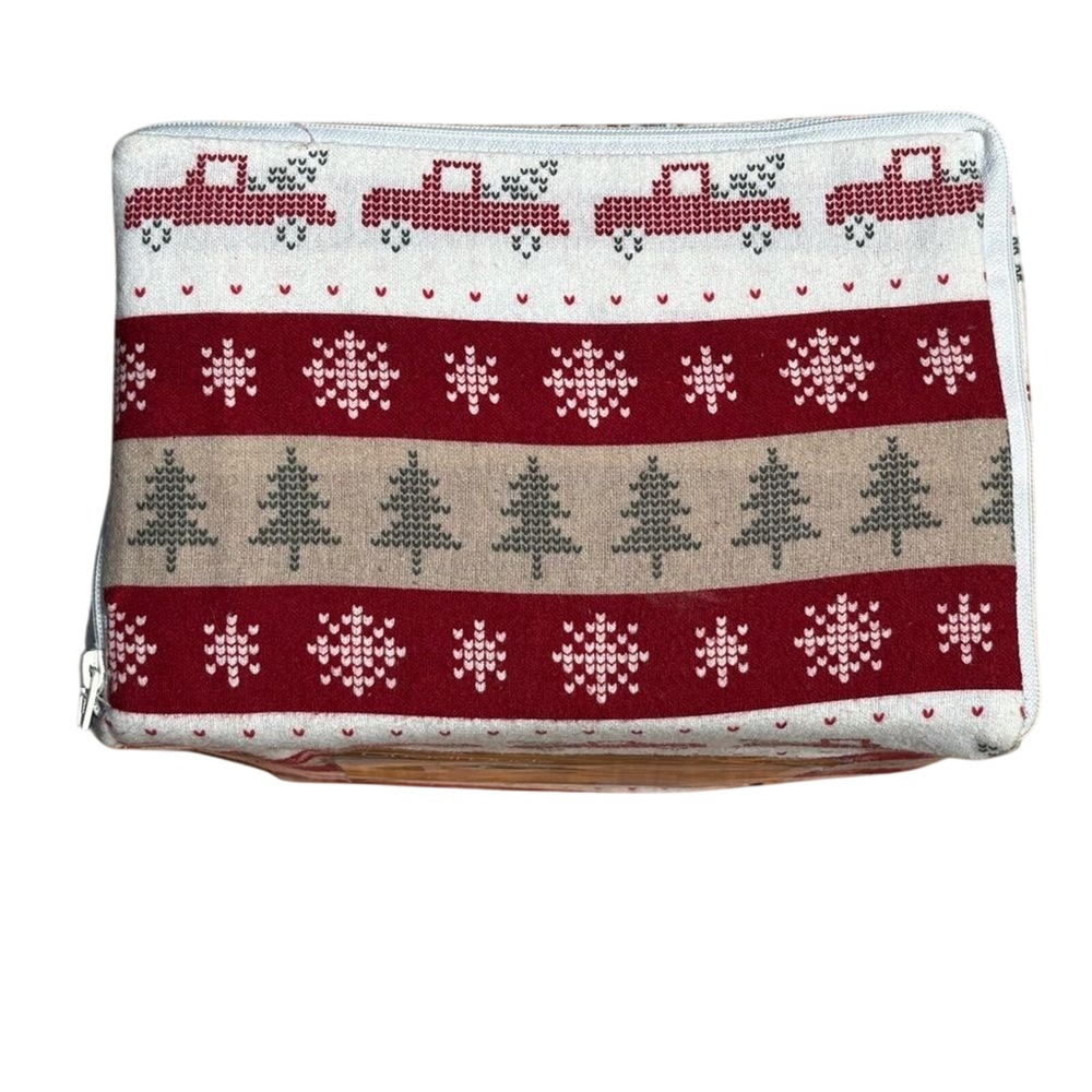 Cuddl Duds Full Heavyweight Flannel Sheet Set Christmas Red Truck Winter NWT